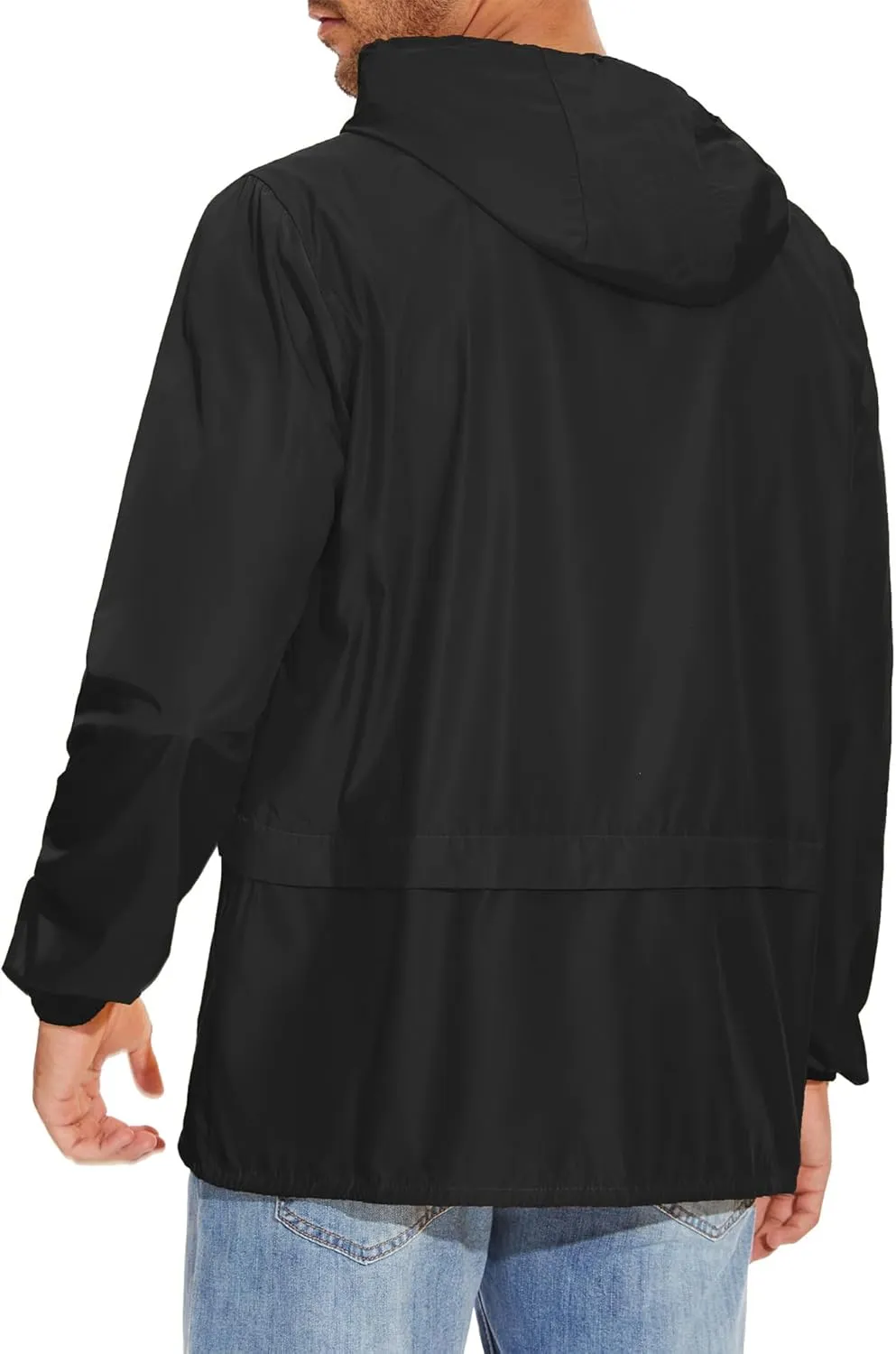 American Trends Packable Mens Rain Jacket Lightweight Waterproof Raincoats with Hood Windbreaker for Travel M-3XL Available