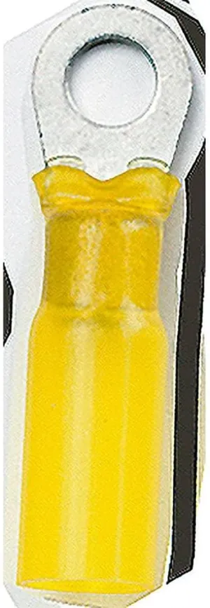 Ancor 312325 Marine Grade Electrical Nylon Insulated Adhesive Lined Heat Shrink Ring Terminals (12 to 10-Gauge, Size 10 Screw, 25-Pack)