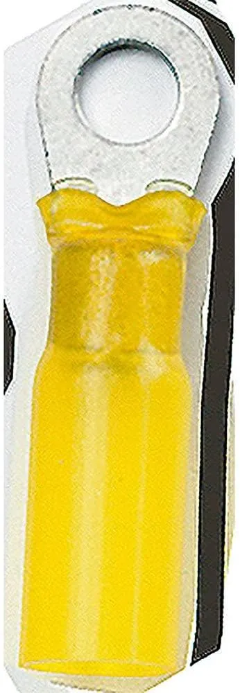 Ancor 312325 Marine Grade Electrical Nylon Insulated Adhesive Lined Heat Shrink Ring Terminals (12 to 10-Gauge, Size 10 Screw, 25-Pack)