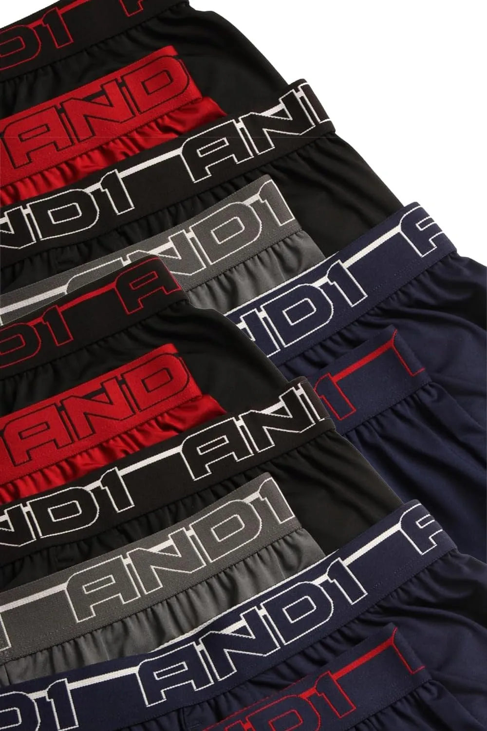 AND1 Men's Underwear Boxer Briefs - 12 Pack Lightweight Classic Knit Performance Boxers for Men with Button Fly Pouch (S-3XL)
