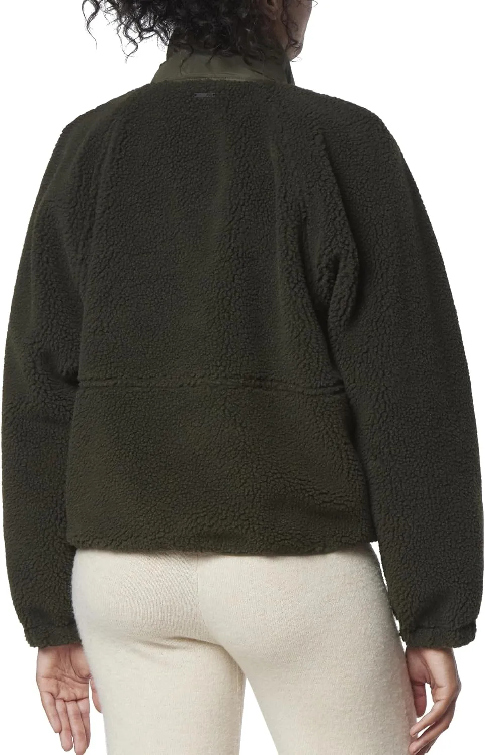 Andrew Marc Women's Mixed Sherpa Zip Front Jacket