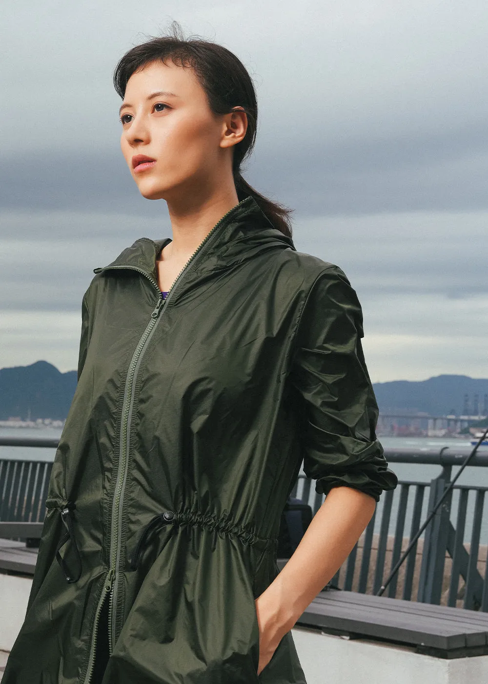Antiviral Glazed Packable zip-up
