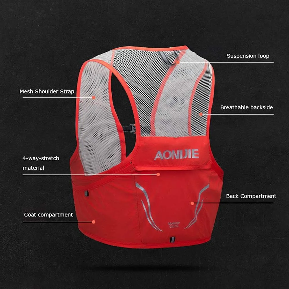 AONIJIE Hydration Pack, Trail Running Vest Set Breathable Lightweight 2.5L and 2 Soft Flasks 500ml