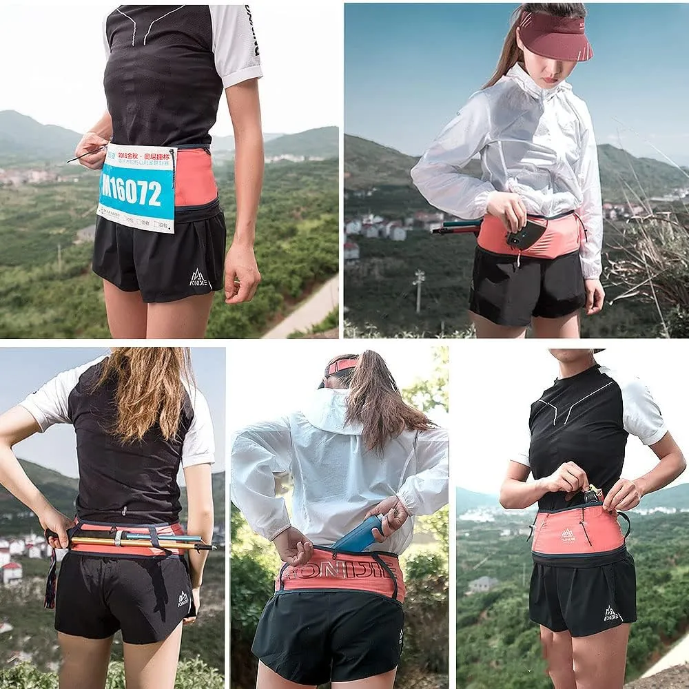 AONIJIE Hydration Running Belt with Water Bottle - 250ml BPA- Free Soft Flask Large Capacity & Lightweight Running Belt for Trailing Running Climbing Jogging(Grey, M/L)