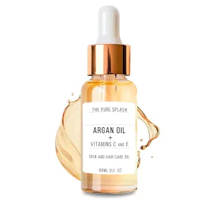 Argan Oil for Skin and Hair – Hydrating, Repairing, Non-Greasy Lightweight Oil with Vitamins C and E – Natural Moisturizer, Hair Serum, and Skin Glow Treatment – 2oz