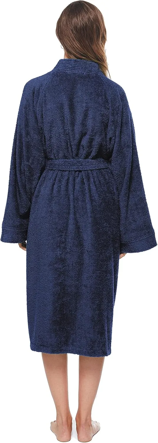 Arus Women's Short Kimono Lightweight Bathrobe Turkish Cotton Terry Cloth Robe