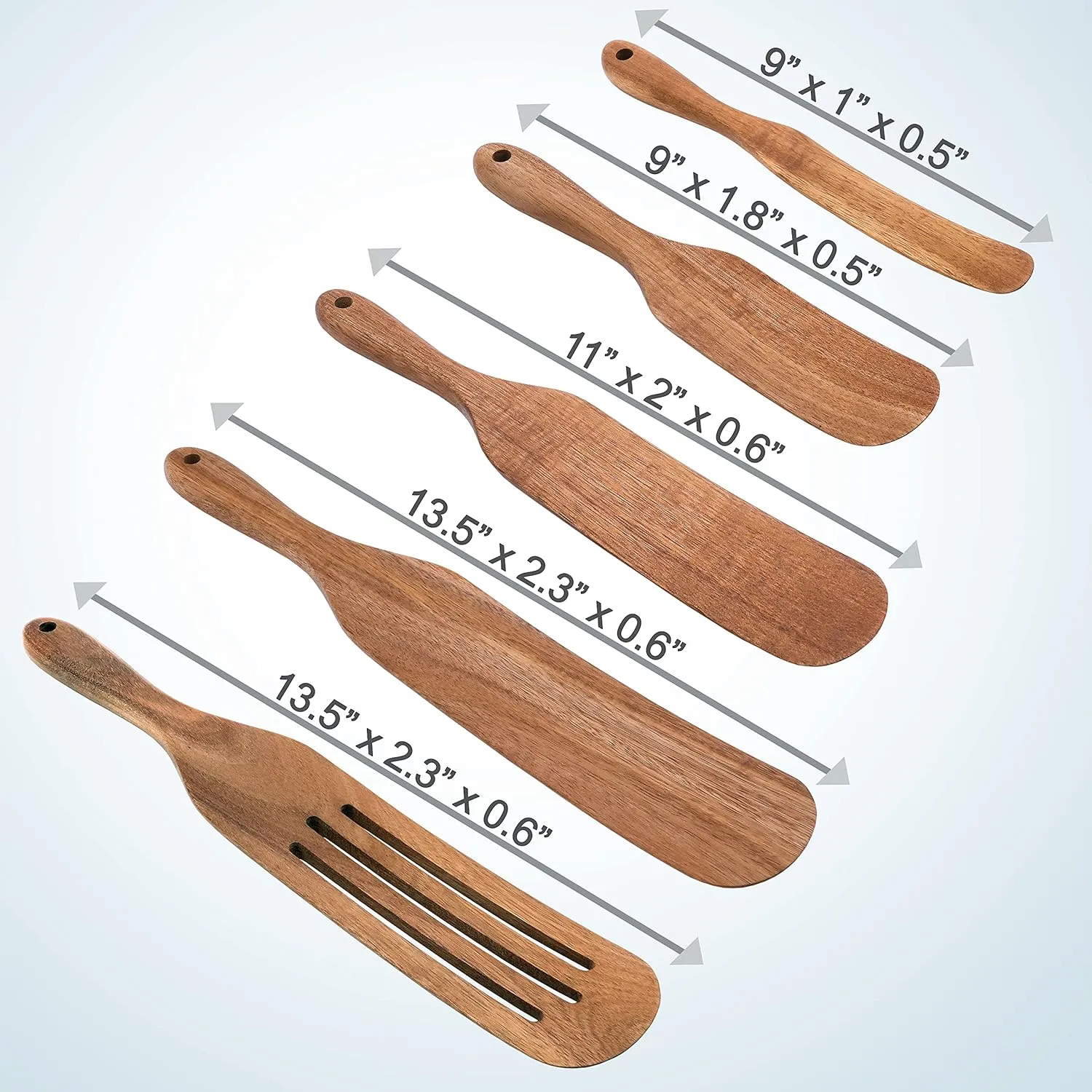 As Seen On TV, Spurtles Kitchen Tools Wooden, Plantéa Handmade Wooden Spoons for Cooking, Heat Resistant Spurtle Set Cooking Utensil For Non-Stick Cookware, Stirring, Mixing, Whisking, Serving