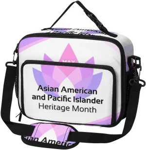 Asian American And Pacific Islander Heritage Month Lunch Bag Insulated Lunch Tote Shoulder Bag for Men Women Work Travel Picnic