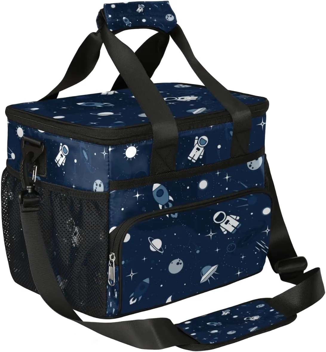Astronaut Space Shuttle Insulated Lunch Bag for Women Men Large Reusable Lunch Box for Office Picnic Camp Beach Leakproof Lunch Cooler Bag with Adjustable Shoulder Strap -15L Lunchbag