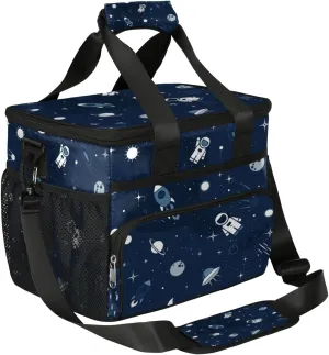 Astronaut Space Shuttle Insulated Lunch Bag for Women Men Large Reusable Lunch Box for Office Picnic Camp Beach Leakproof Lunch Cooler Bag with Adjustable Shoulder Strap -15L Lunchbag