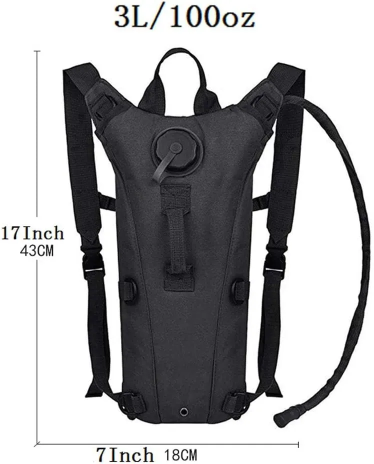 ATBP Tactical Hydration Pack 3L Water Bladder Backpack Lightweight Water Storage Reservoir Bag Daypack for Running Hiking Cycling Biking