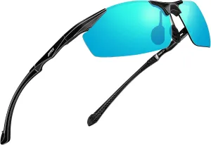 ATTCL Polarized UV Protection Sports Fishing Driving Sunglasses for Men Al-Mg Metal Frame Ultra Light Green