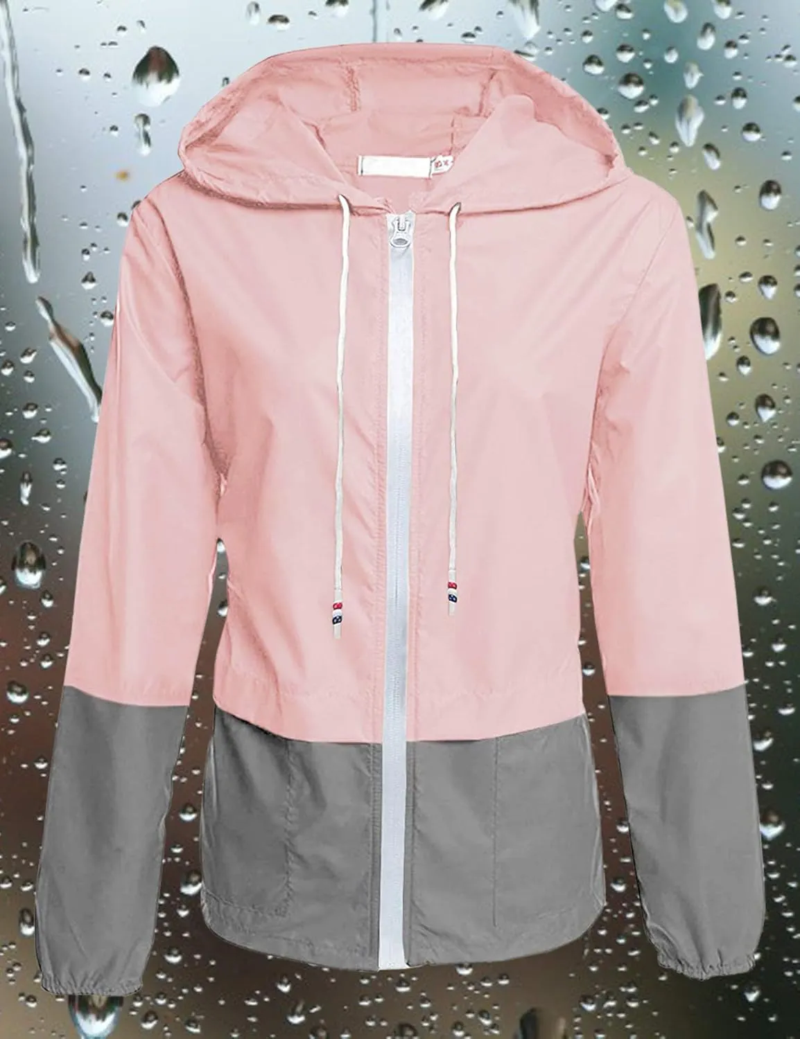 Avoogue Raincoat Women Lightweight Waterproof Rain Jackets Packable Outdoor Hooded Windbreaker
