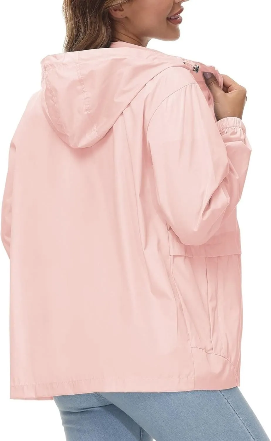Avoogue Womens Waterproof Rain Jacket Lightweight Raincoat Packable Hooded Outdoor Windbreaker