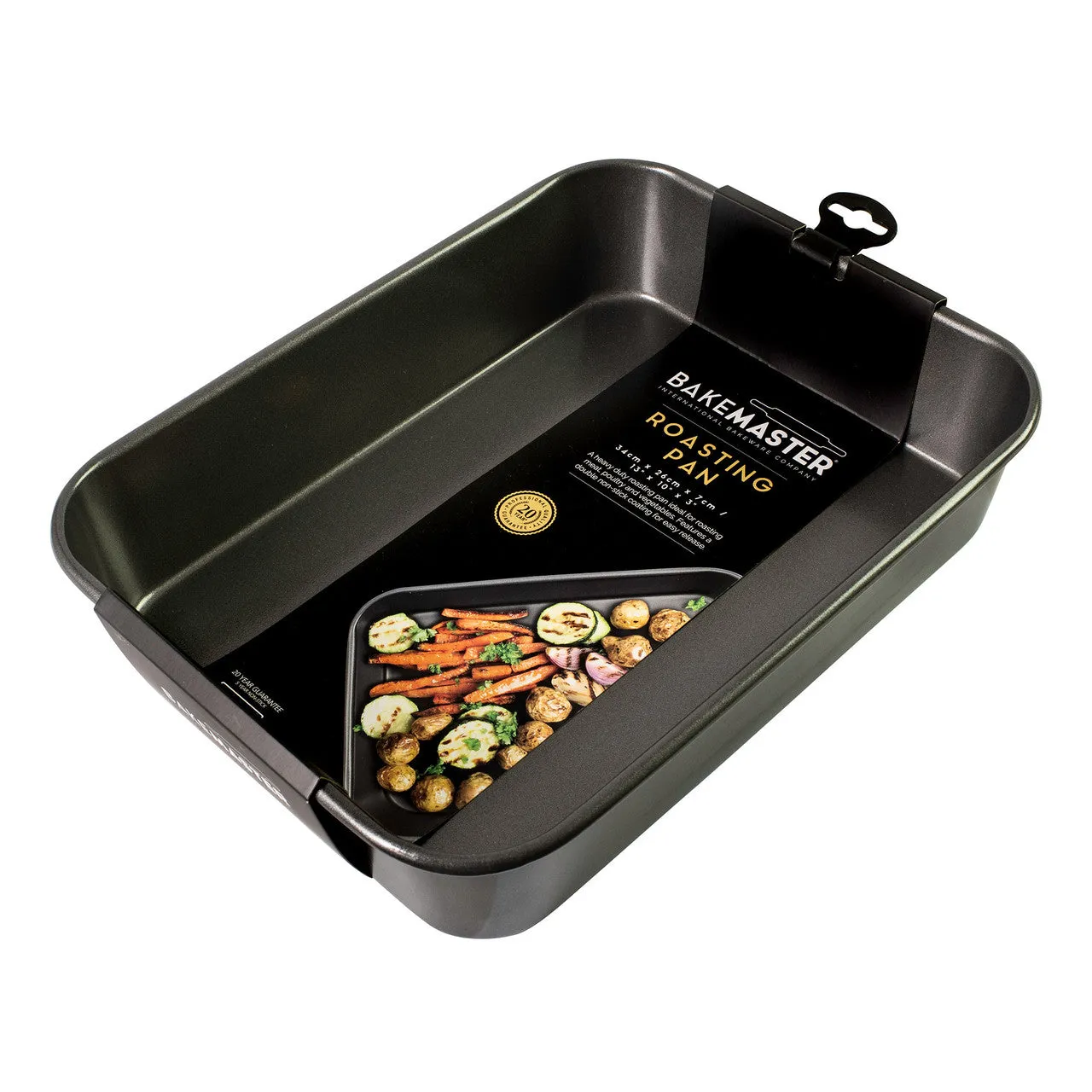Bakemaster - Medium Deep Roasting Pan, 34 X 26 X 7cm- Non-stick