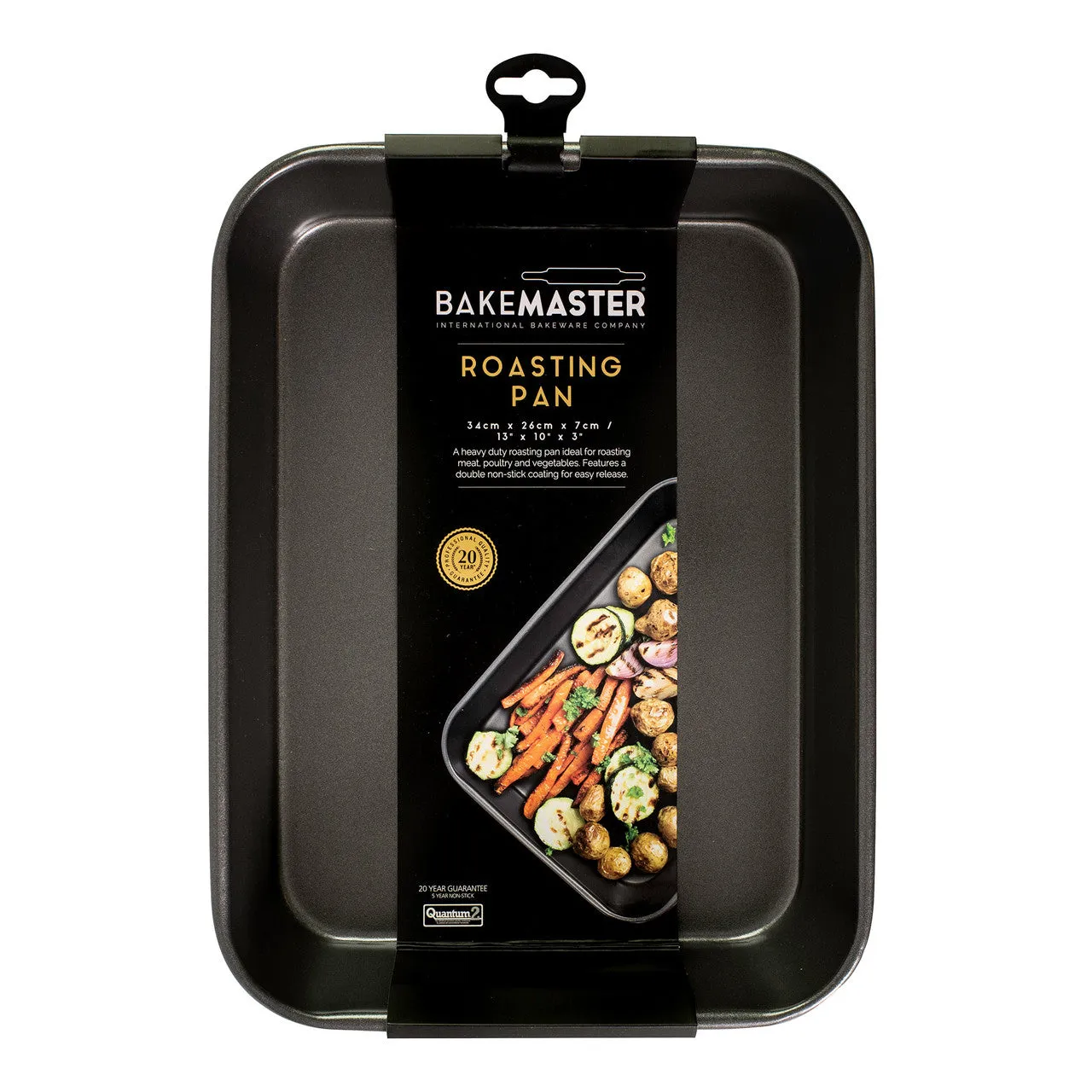 Bakemaster - Medium Deep Roasting Pan, 34 X 26 X 7cm- Non-stick