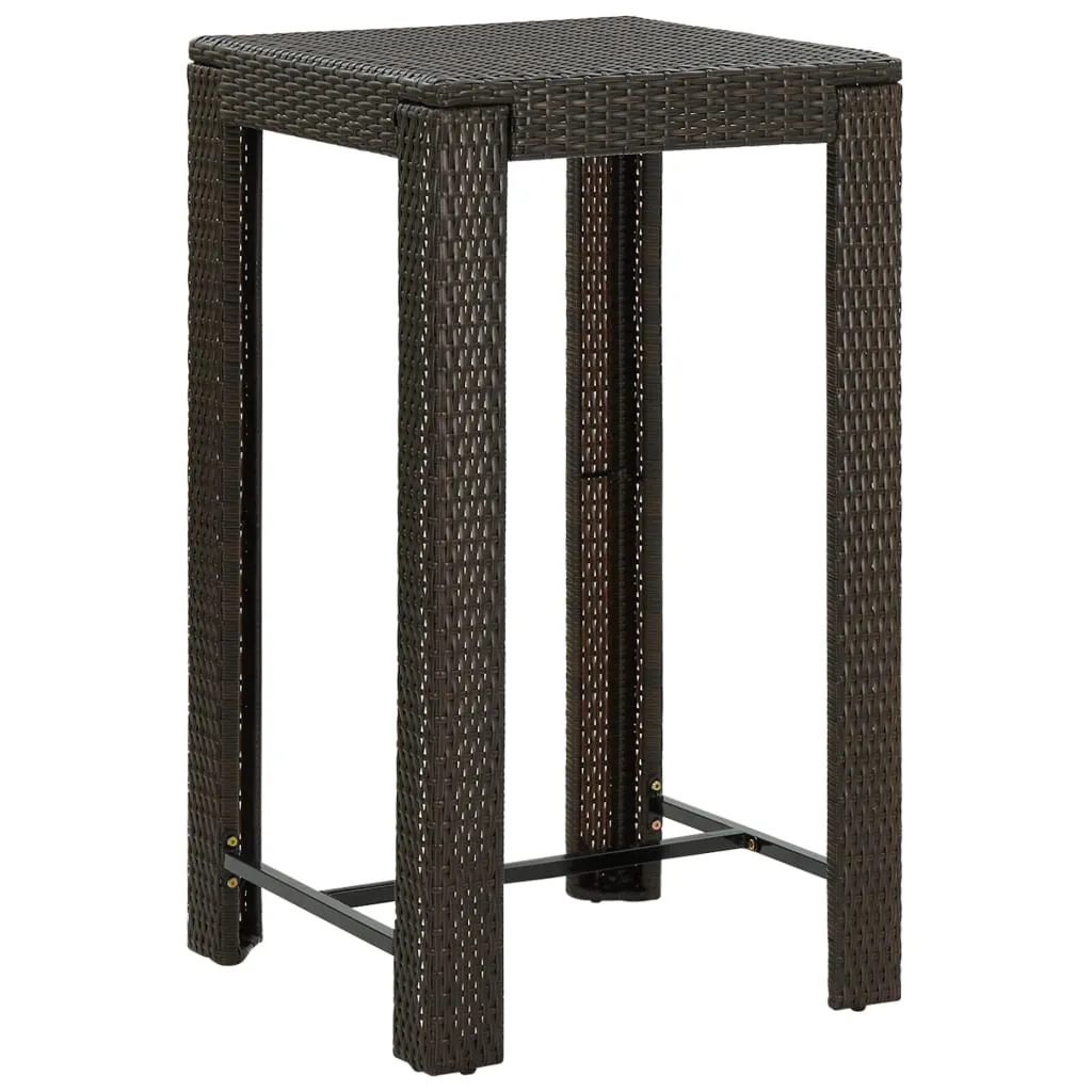 Bar Table Outdoor Pub Table for Balcony Porch Garden Deck PE Rattan