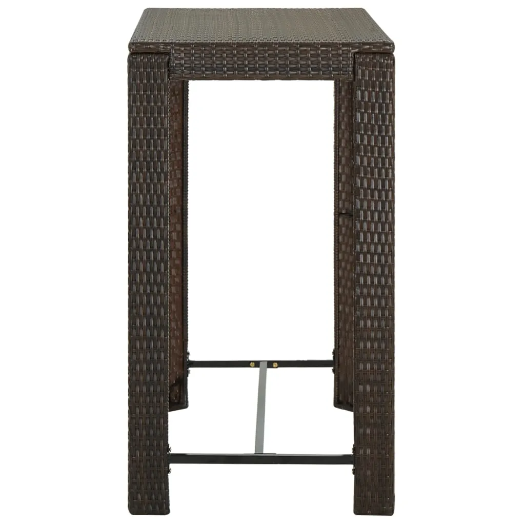Bar Table Outdoor Pub Table for Balcony Porch Garden Deck PE Rattan