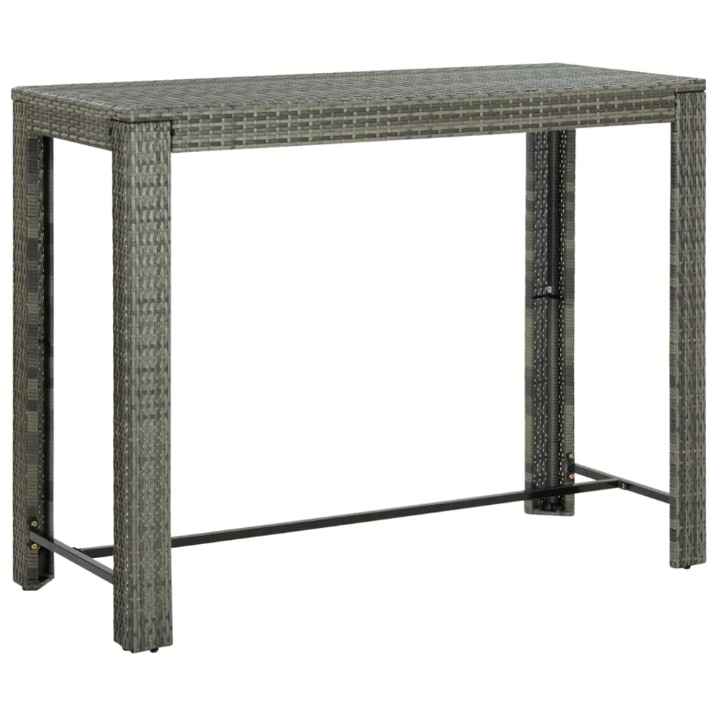 Bar Table Outdoor Pub Table for Balcony Porch Garden Deck PE Rattan