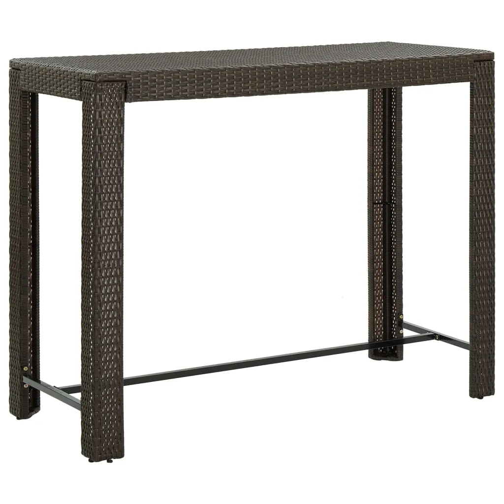 Bar Table Outdoor Pub Table for Balcony Porch Garden Deck PE Rattan