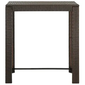 Bar Table Outdoor Pub Table for Balcony Porch Garden Deck PE Rattan