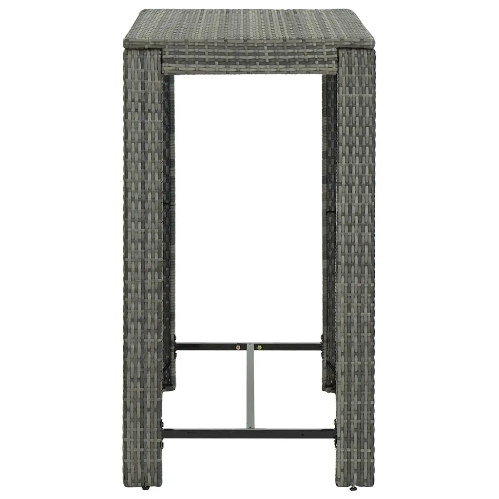 Bar Table Outdoor Pub Table for Balcony Porch Garden Deck PE Rattan