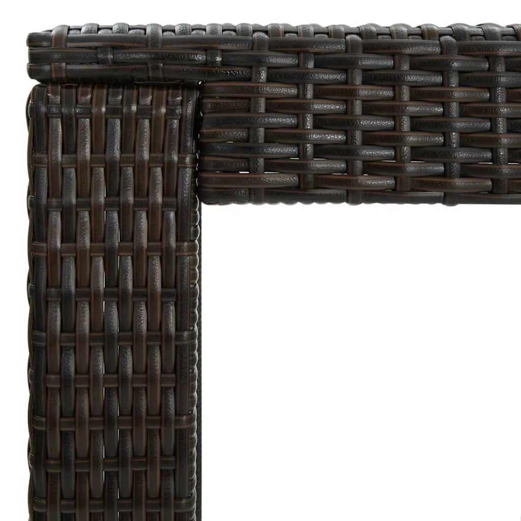 Bar Table Outdoor Pub Table for Balcony Porch Garden Deck PE Rattan
