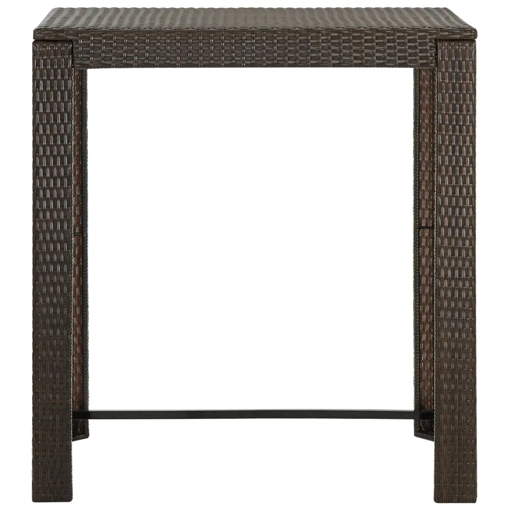 Bar Table Outdoor Pub Table for Balcony Porch Garden Deck PE Rattan