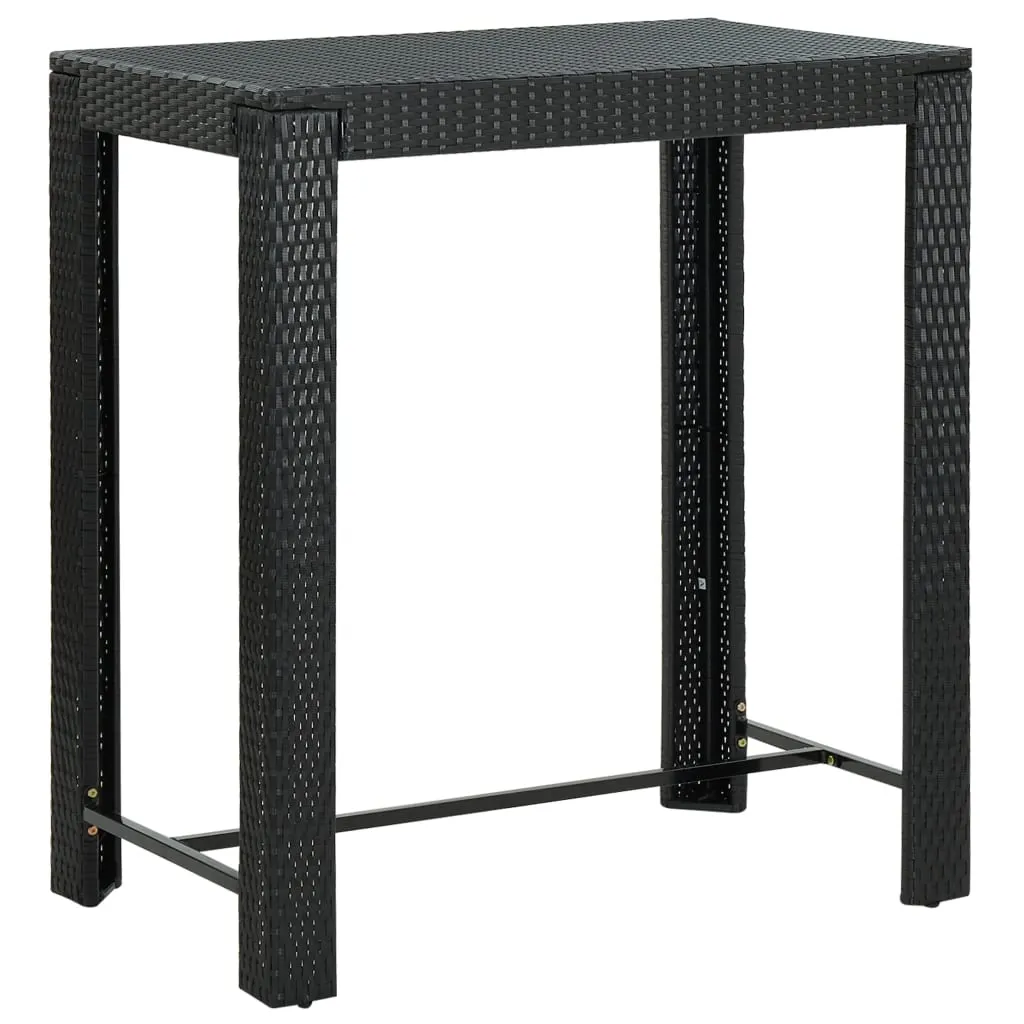 Bar Table Outdoor Pub Table for Balcony Porch Garden Deck PE Rattan