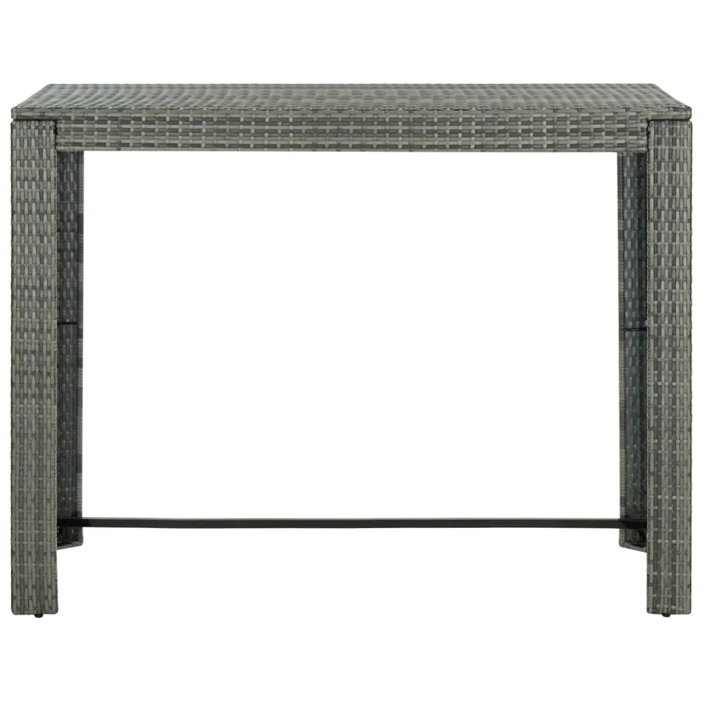 Bar Table Outdoor Pub Table for Balcony Porch Garden Deck PE Rattan