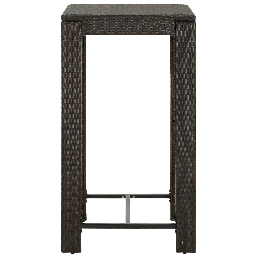 Bar Table Outdoor Pub Table for Balcony Porch Garden Deck PE Rattan