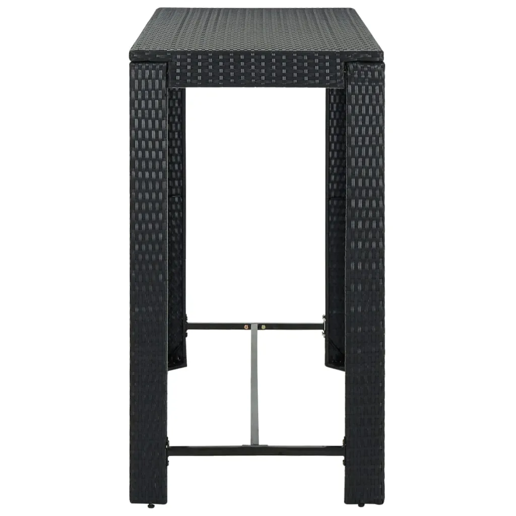 Bar Table Outdoor Pub Table for Balcony Porch Garden Deck PE Rattan