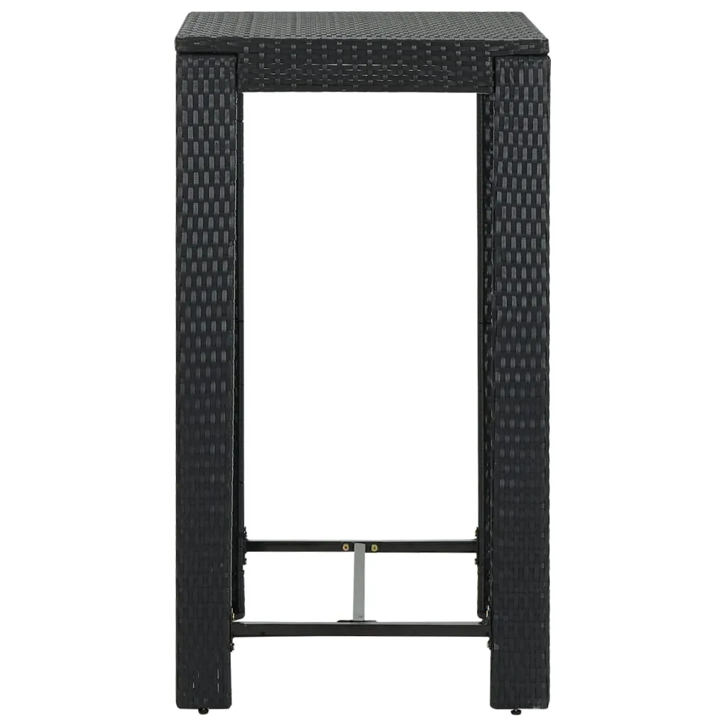 Bar Table Outdoor Pub Table for Balcony Porch Garden Deck PE Rattan