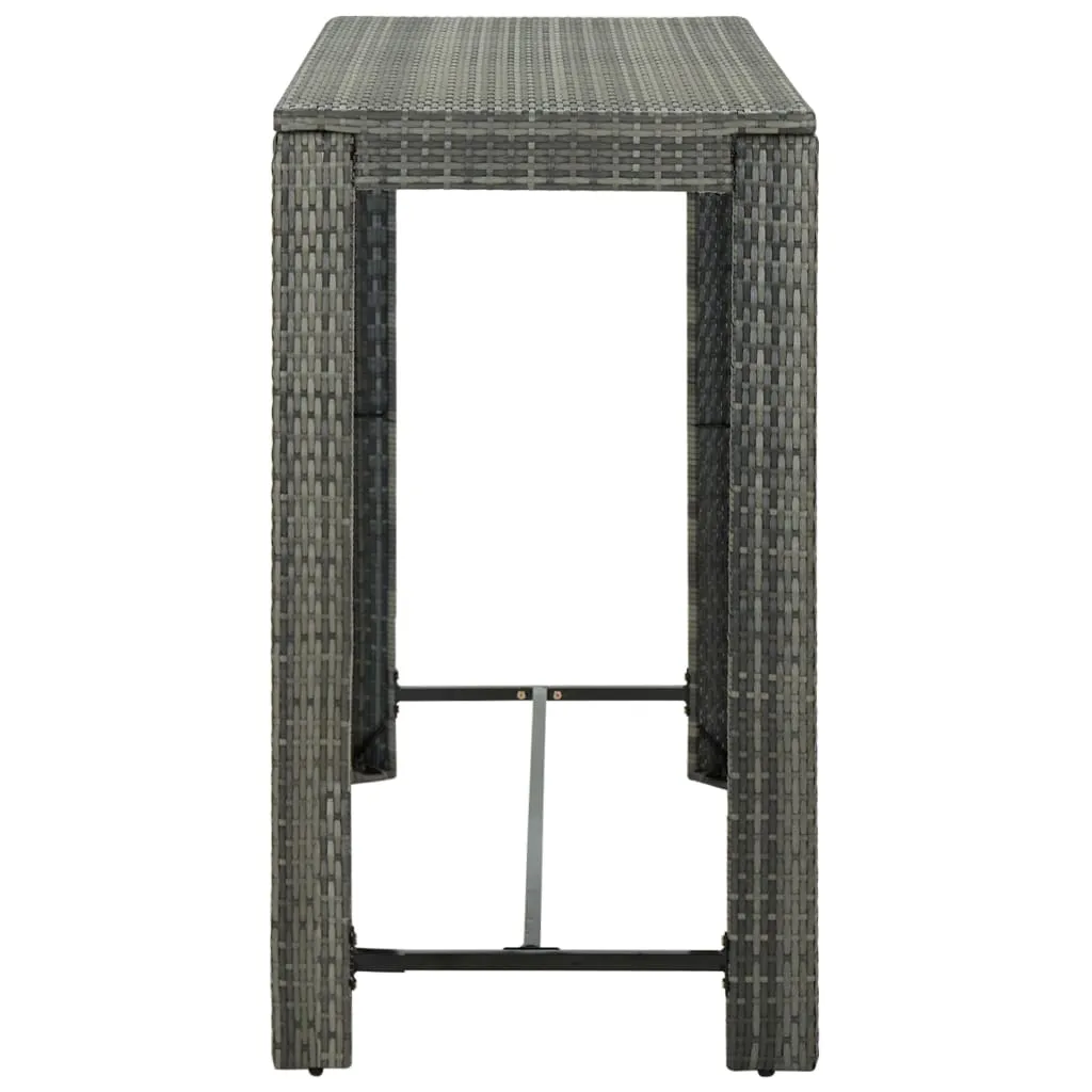 Bar Table Outdoor Pub Table for Balcony Porch Garden Deck PE Rattan