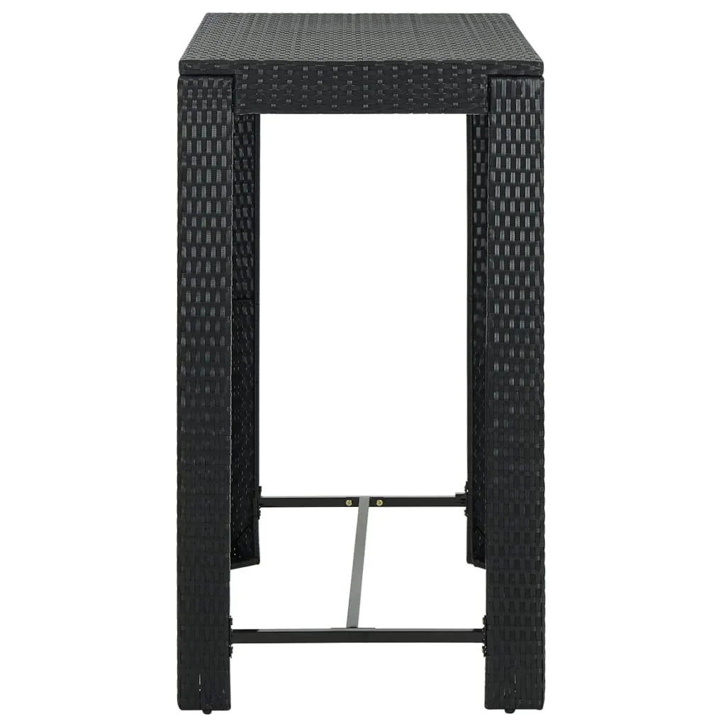 Bar Table Outdoor Pub Table for Balcony Porch Garden Deck PE Rattan