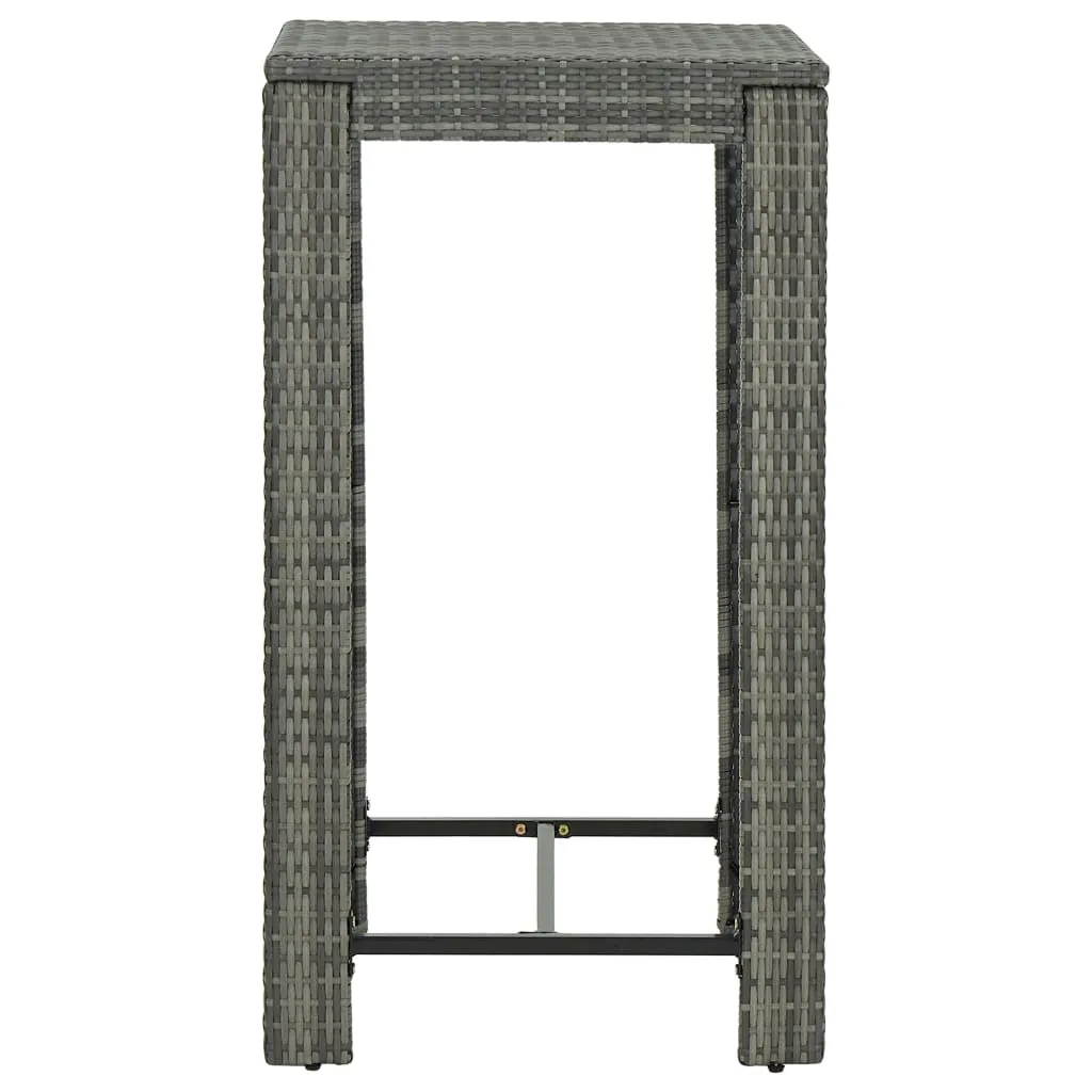 Bar Table Outdoor Pub Table for Balcony Porch Garden Deck PE Rattan