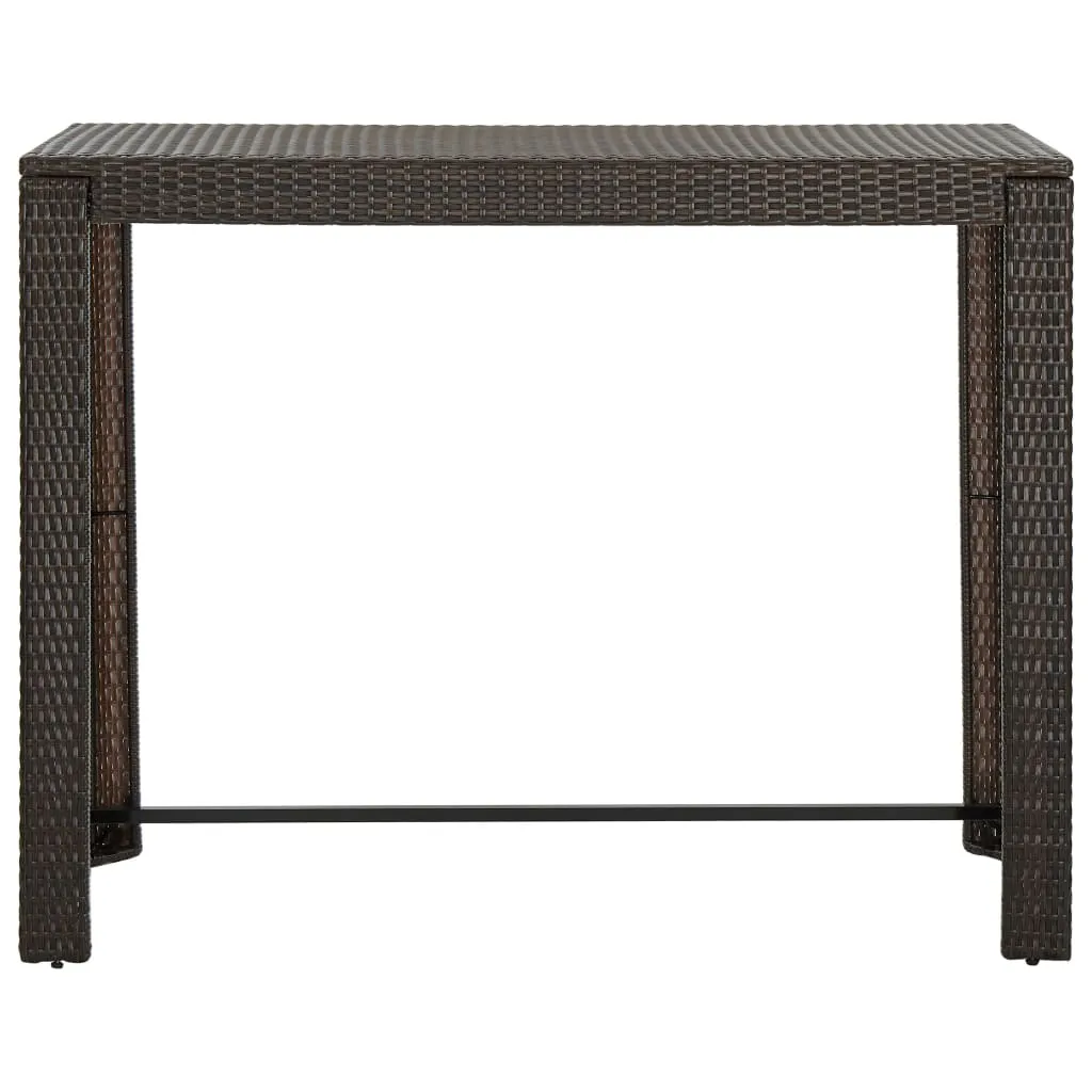 Bar Table Outdoor Pub Table for Balcony Porch Garden Deck PE Rattan