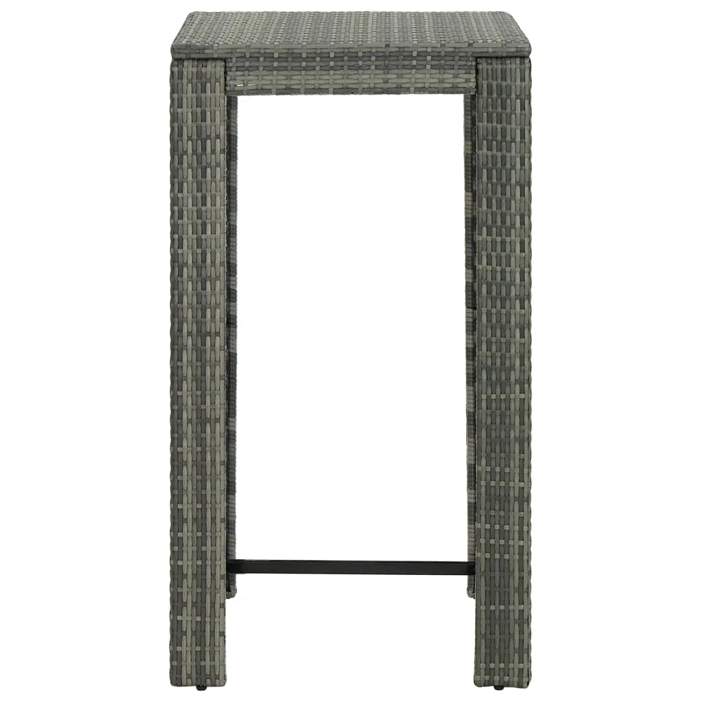 Bar Table Outdoor Pub Table for Balcony Porch Garden Deck PE Rattan