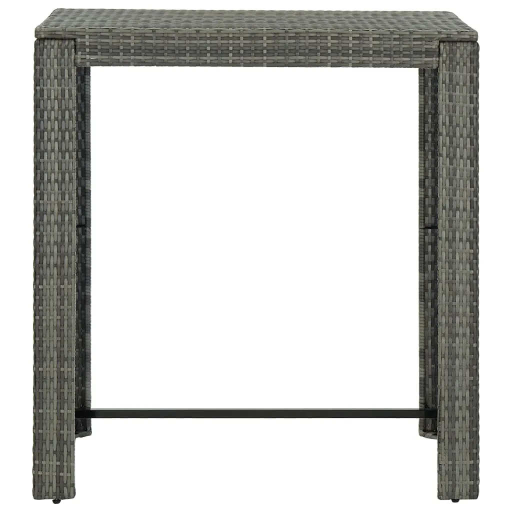 Bar Table Outdoor Pub Table for Balcony Porch Garden Deck PE Rattan
