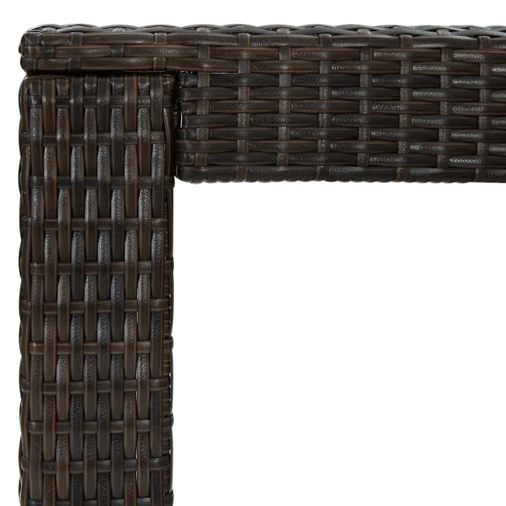 Bar Table Outdoor Pub Table for Balcony Porch Garden Deck PE Rattan