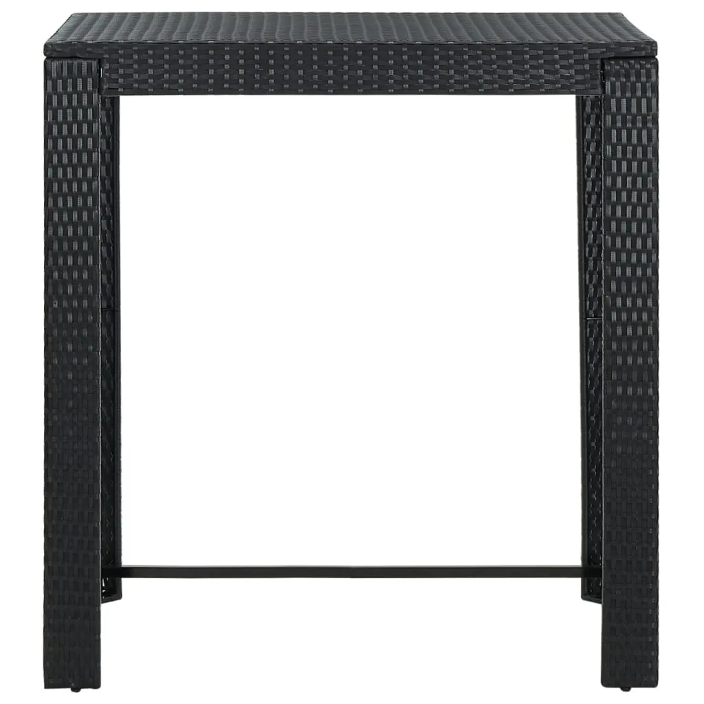 Bar Table Outdoor Pub Table for Balcony Porch Garden Deck PE Rattan