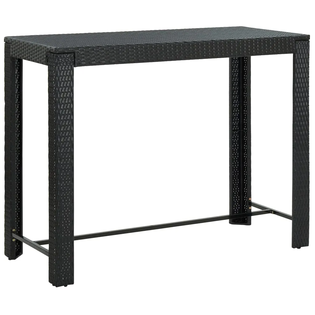 Bar Table Outdoor Pub Table for Balcony Porch Garden Deck PE Rattan