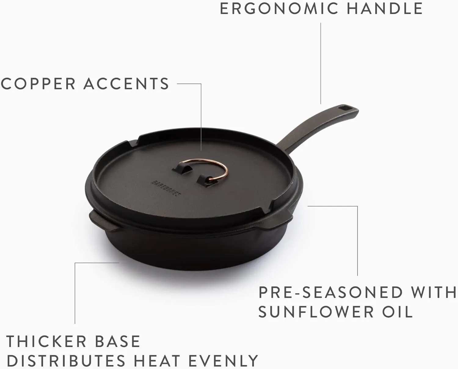 Barebones 6-Inch All-In-One Cast Iron Skillet Set- Skillet with Cast Iron Dutch Oven Style Lid - Camping Cookware Set