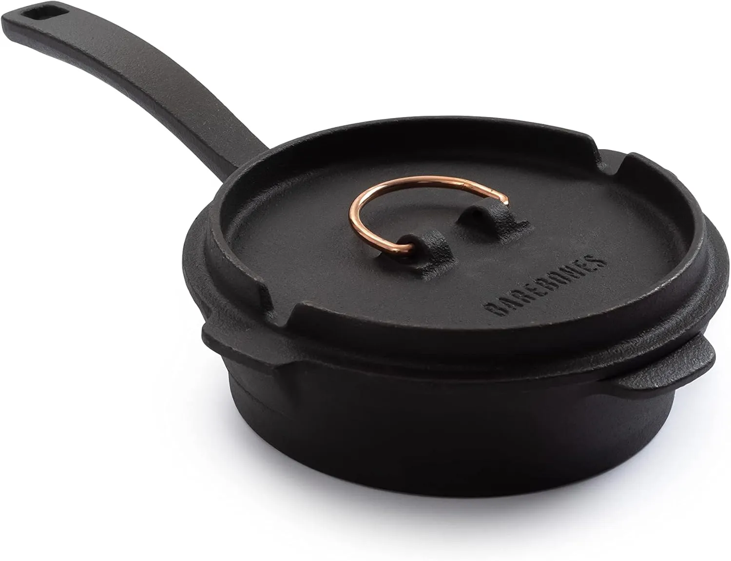 Barebones 6-Inch All-In-One Cast Iron Skillet Set- Skillet with Cast Iron Dutch Oven Style Lid - Camping Cookware Set