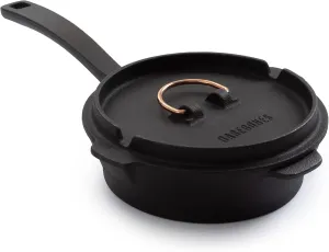 Barebones 6-Inch All-In-One Cast Iron Skillet Set- Skillet with Cast Iron Dutch Oven Style Lid - Camping Cookware Set