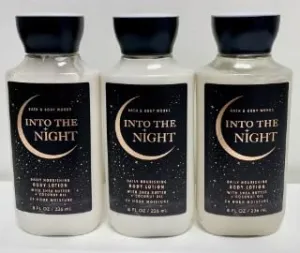 Bath & Body Body Lotion, 24 Hour Moisture, 8 oz / 226 g, 3 Pack (Full Size, INTO THE NIGHT)