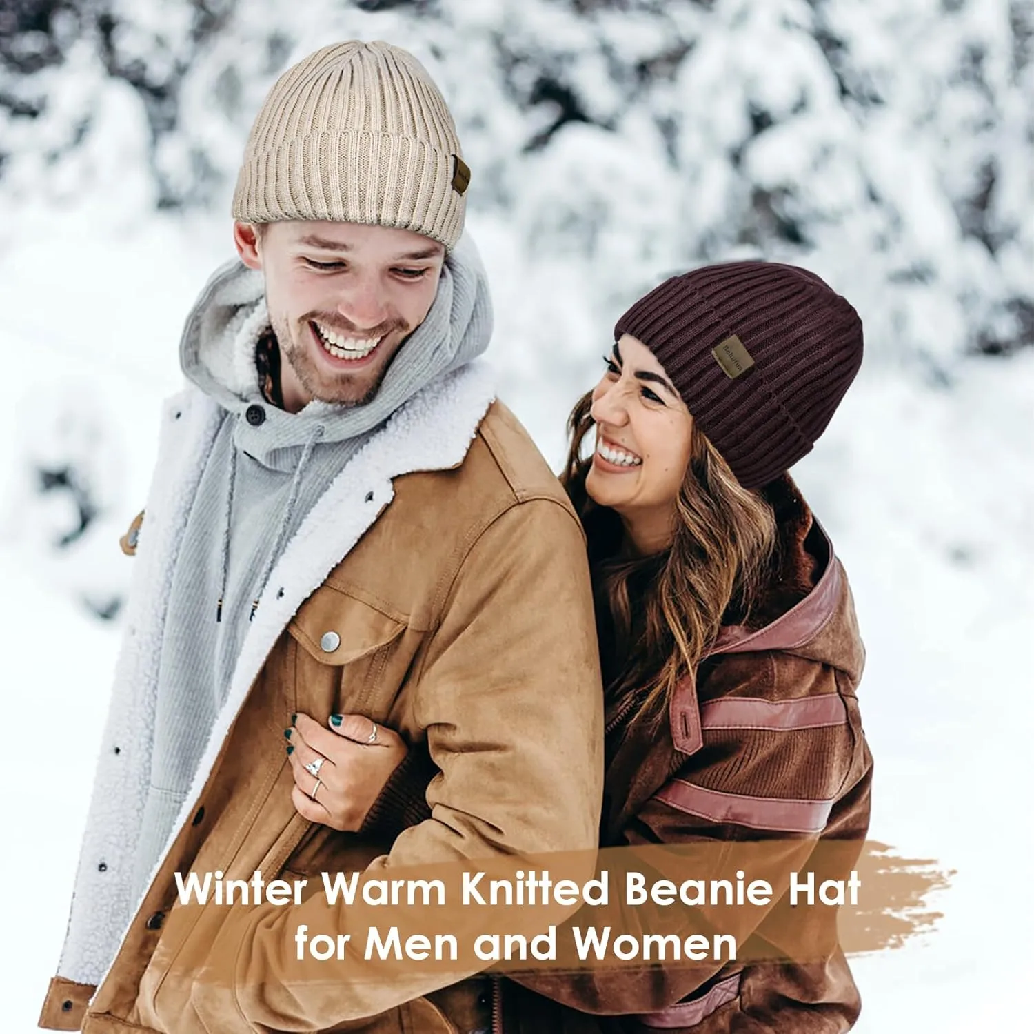 Beanies Hats Men 3 Pack, Unisex Beanie for Men Women, Warm Soft Polar Fleece Lining Thick Knit Cuff Winter Hat
