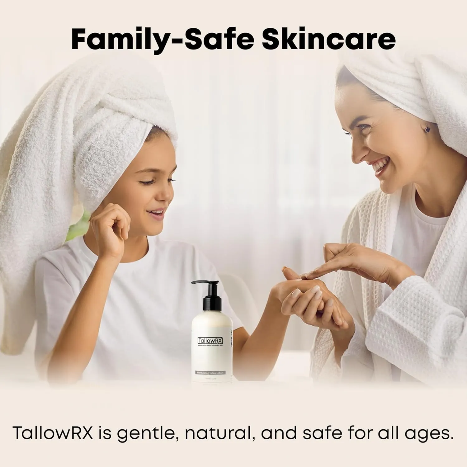Beef Tallow Lotion for Skin, Face & Body – Luxurious Moisturizer with Grass Fed Tallow, Organic Aloe, Vitamin E & Arrowroot (8 oz, Vanilla)