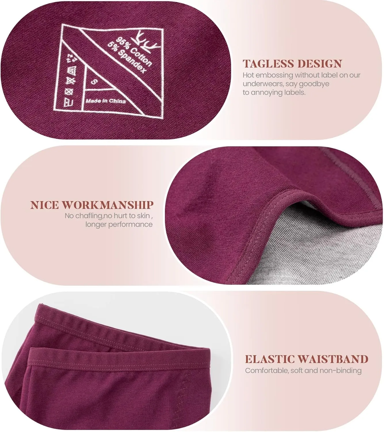 Benirap Period Underwear for Women Heavy Flow Leakproof High Waisted Cotton Panties Postpartum Menstrual Briefs 3 Pack