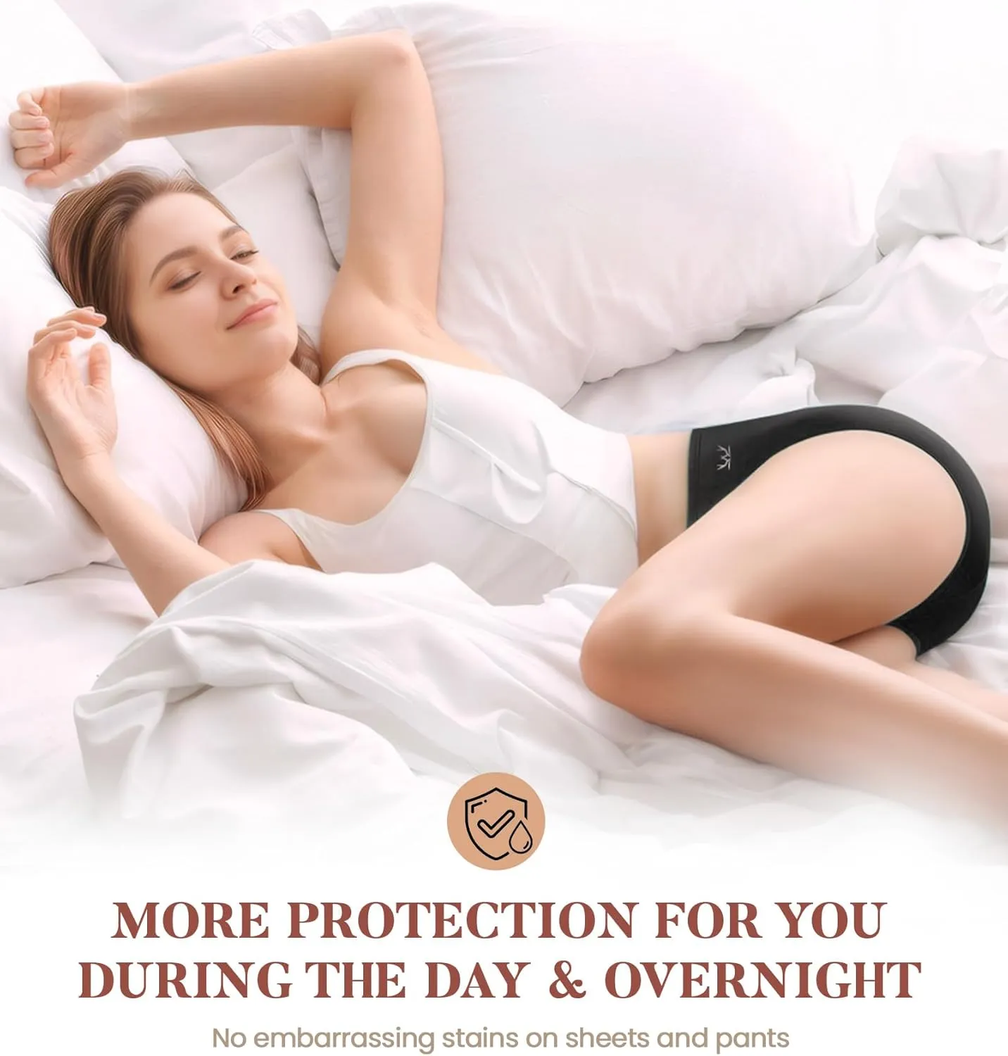 Benirap Period Underwear for Women Heavy Flow Leakproof High Waisted Cotton Panties Postpartum Menstrual Briefs 3 Pack